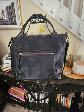 Fossil Audelia Black Leather Satchel/Croosbody